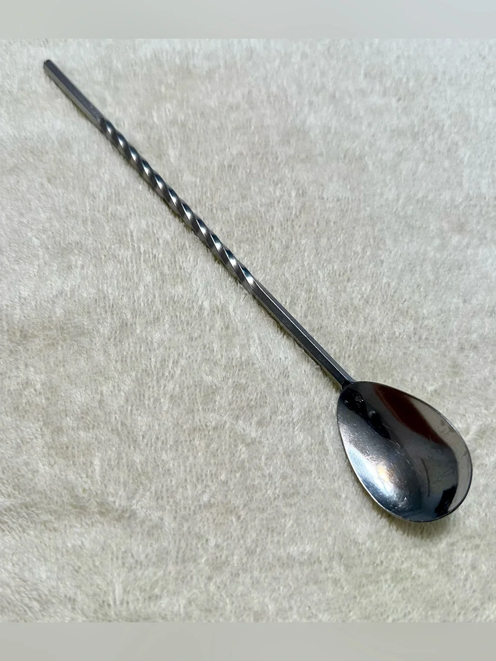 Vintage Bar Spoon Stainless Steel USA Twisted Handle Cocktail Stirrer 9